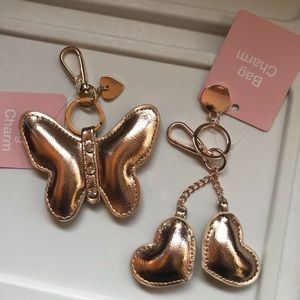 💚3/$20💚NWT rose gold puffed bag charms / key fob